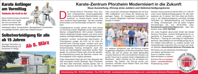 Karate-Zentrum Pforzheim modernisiert in die Zukunft